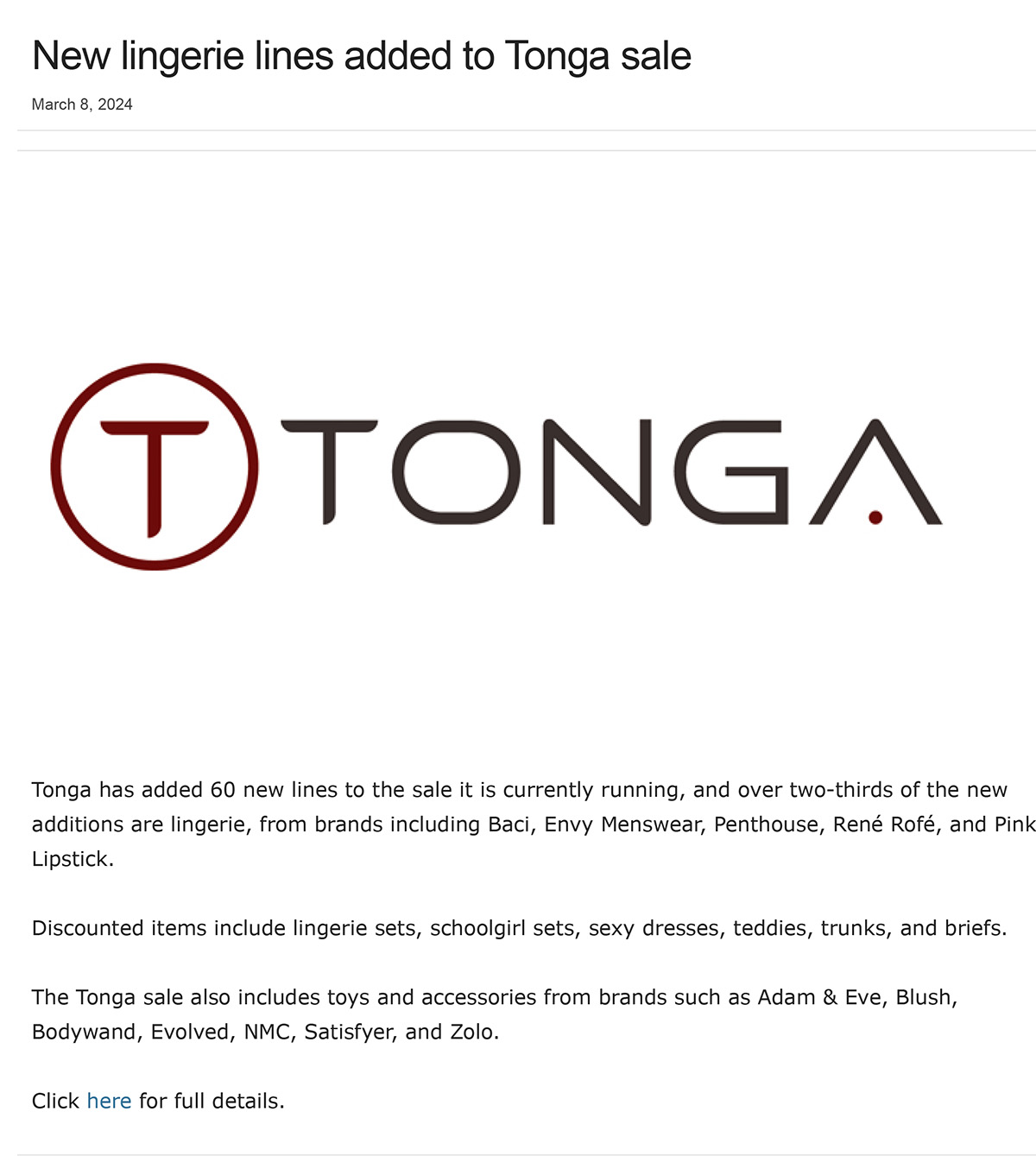 2024-03 ETO online - New Lingerie Lines Added To Tonga Sale
